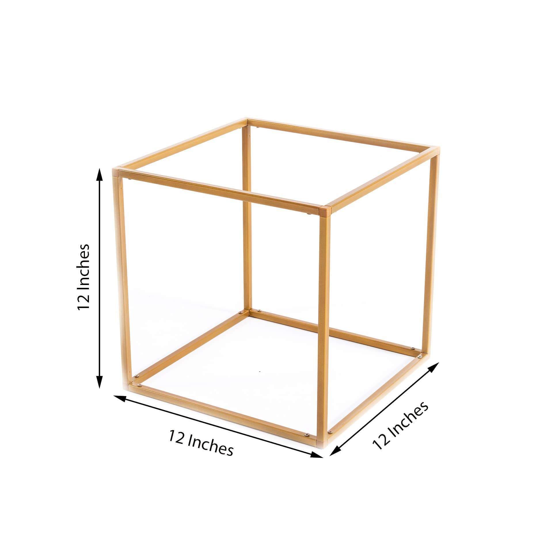 2 pcs Geometric Cube Metal Stands Wedding Flower Vase Holders