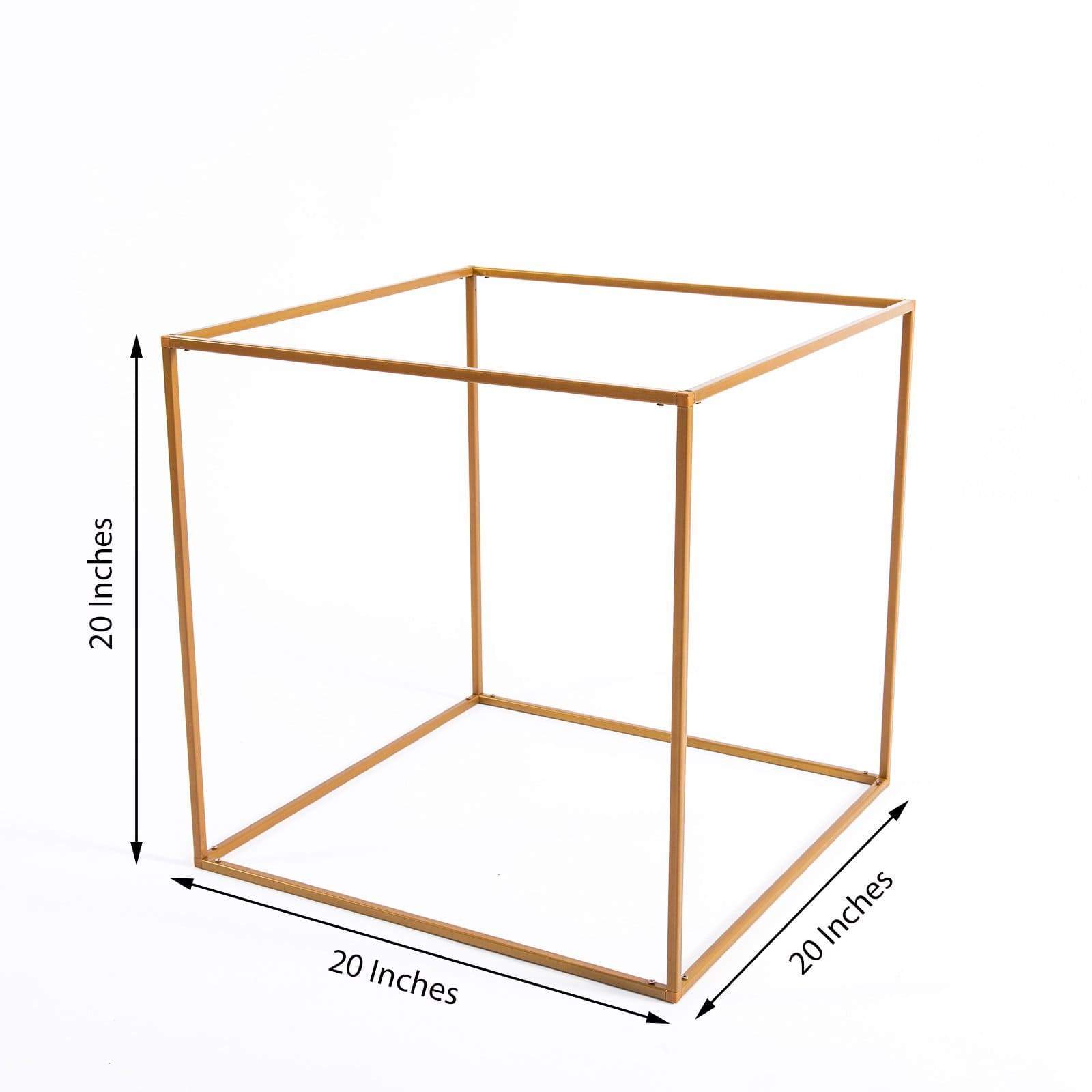 2 pcs Geometric Cube Metal Stands Wedding Flower Vase Holders