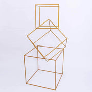 2 pcs Geometric Cube Metal Stands Wedding Flower Vase Holders