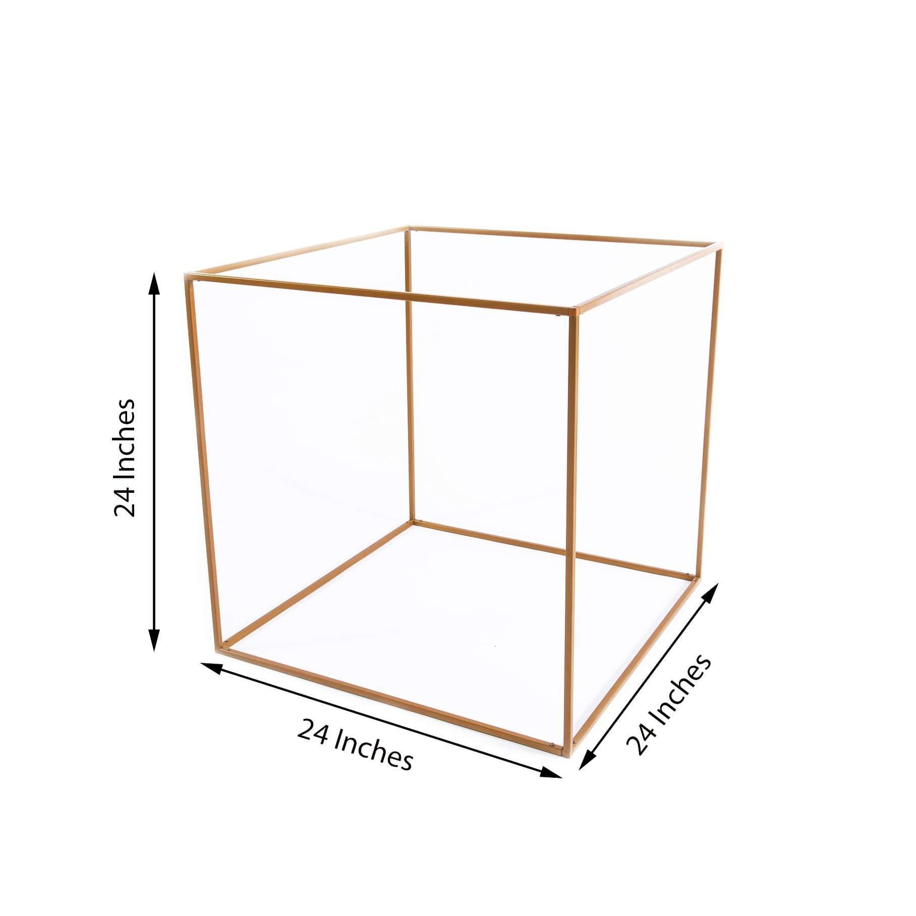 2 pcs Geometric Cube Metal Stands Wedding Flower Vase Holders