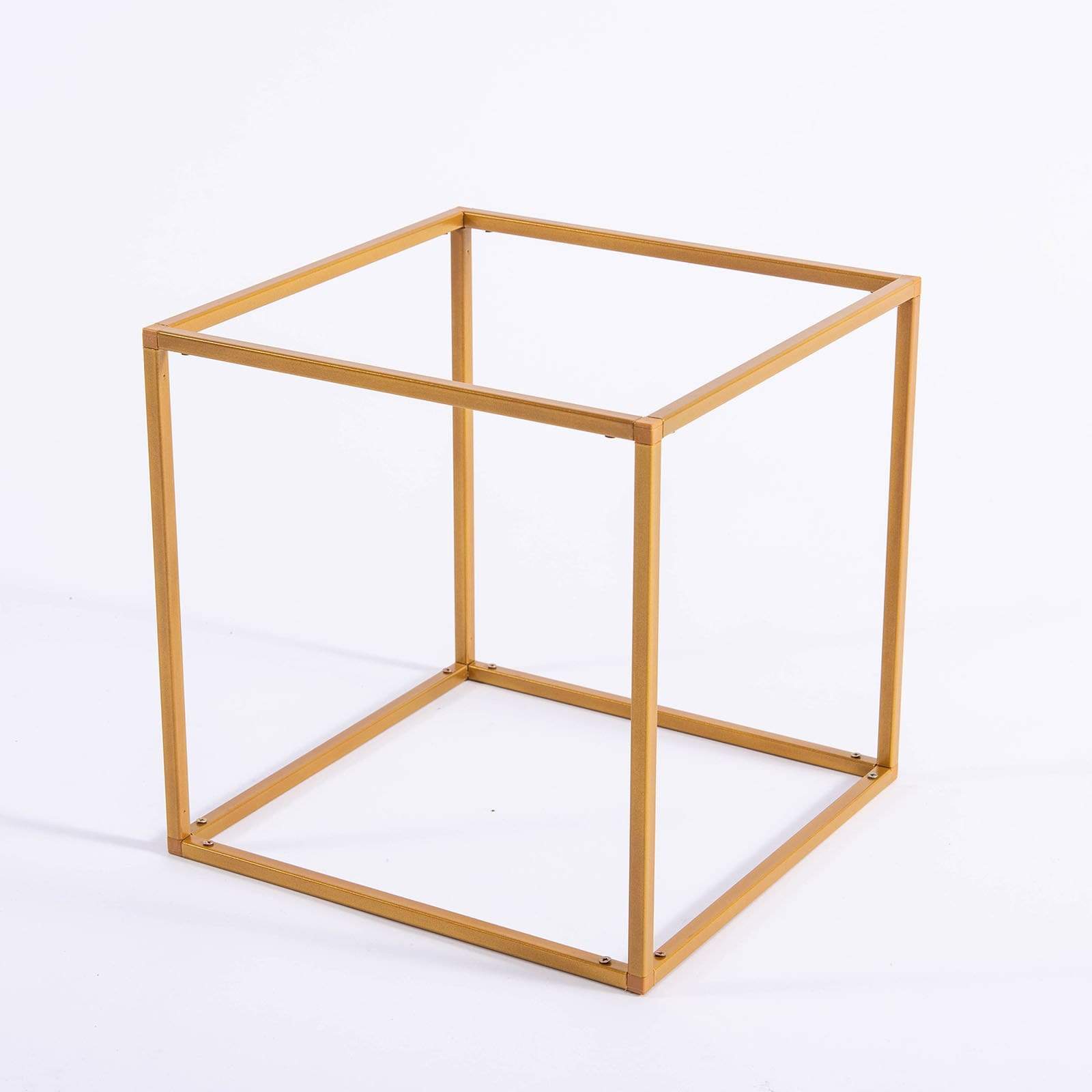 2 pcs Geometric Cube Metal Stands Wedding Flower Vase Holders IRON_STND02_12_GOLD