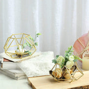 2 pcs Geometric Metal Hexagon Flower Vases Tealight Candle Holders