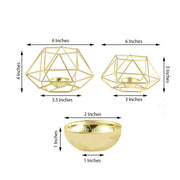 2 pcs Geometric Metal Hexagon Flower Vases Tealight Candle Holders
