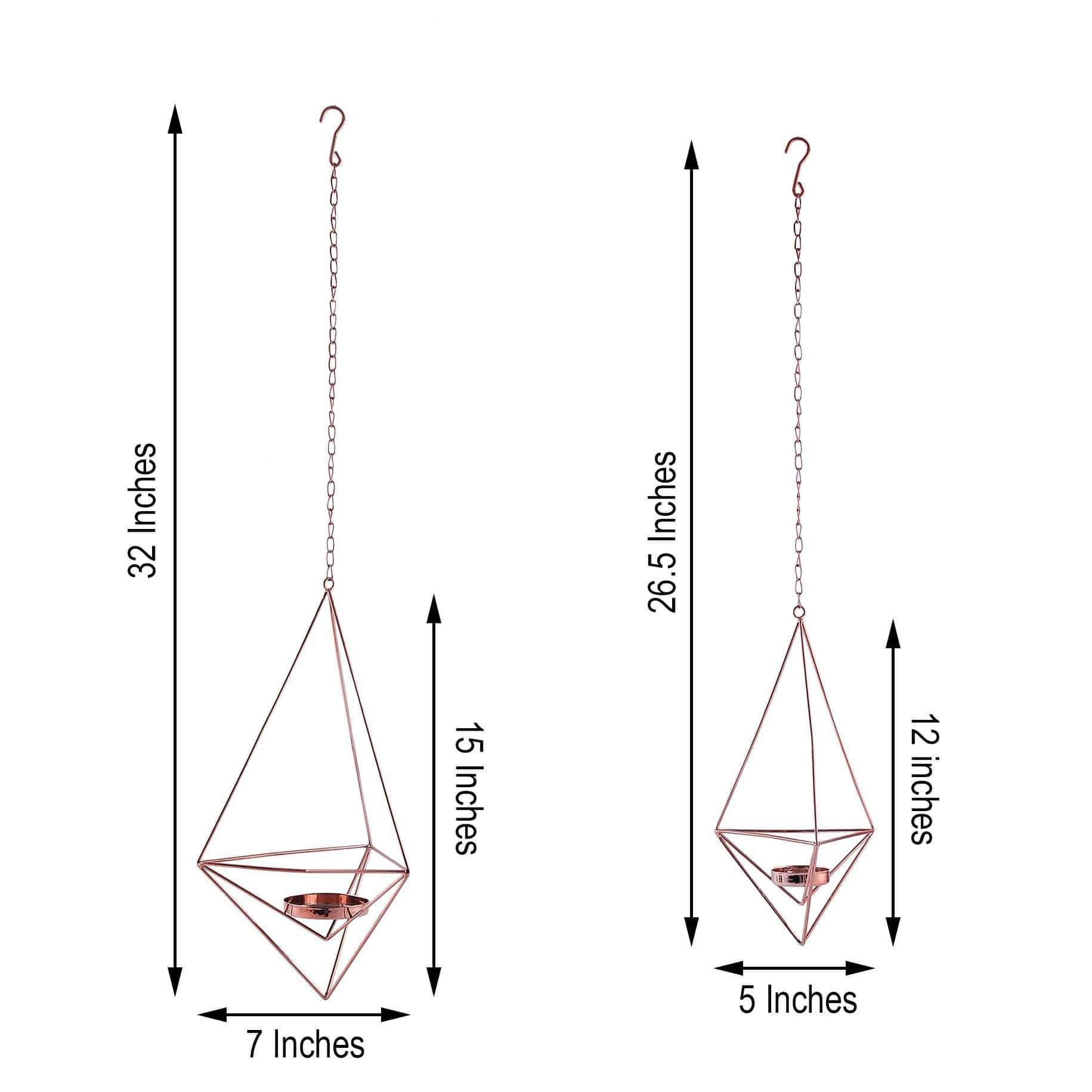 2 pcs Geometric Tealight Candle Holders Metal Lanterns