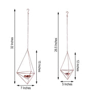 2 pcs Geometric Tealight Candle Holders Metal Lanterns