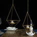 2 pcs Geometric Tealight Candle Holders Metal Lanterns