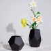 2 pcs Glass Geometric Flower Vases Candle Holders Set - Matte Black VASE_A54_SET_BLK