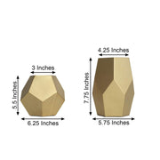 2 pcs Glass Geometric Flower Vases Candle Holders Set - Matte Gold VASE_A54_SET_GOLD