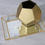2 pcs Glass Geometric Flower Vases Candle Holders Set - Matte Gold VASE_A54_SET_GOLD