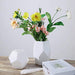 2 pcs Glass Geometric Flower Vases Candle Holders Set - Matte White VASE_A54_SET_WHT