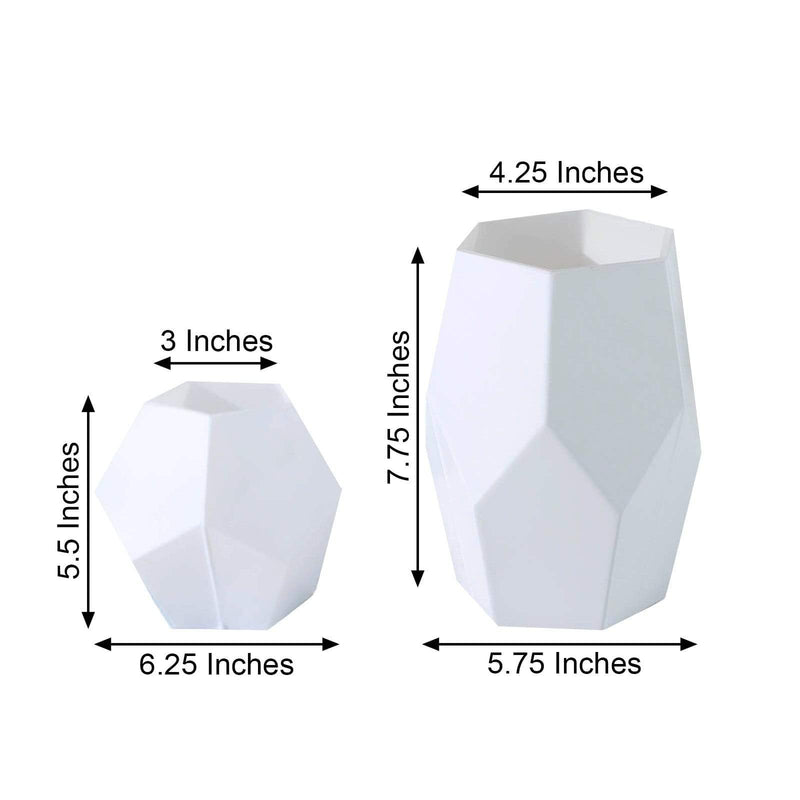 2 pcs Glass Geometric Flower Vases Candle Holders Set