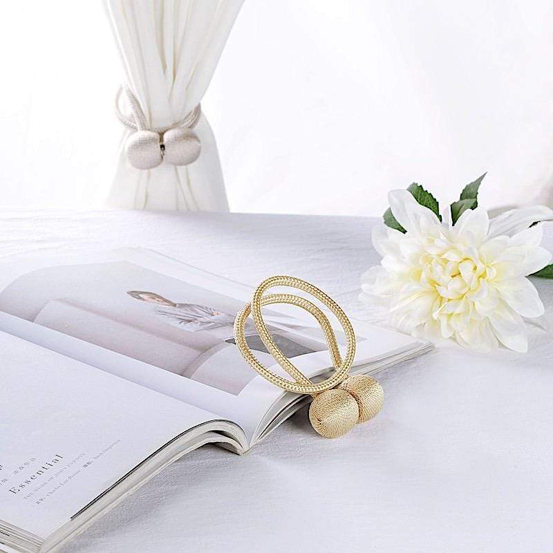 2 pcs Magnetic Curtain Tie Backs Metal Drapery Holdbacks