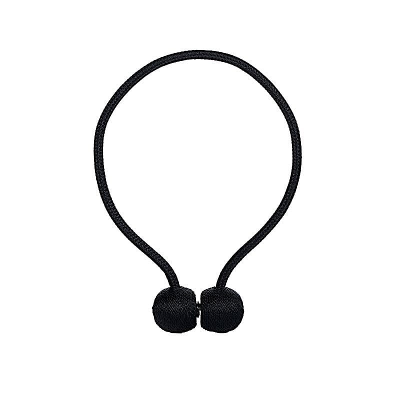 2 pcs Magnetic Curtain Tie Backs Metal Drapery Holdbacks CUR_TIE_001_BLK