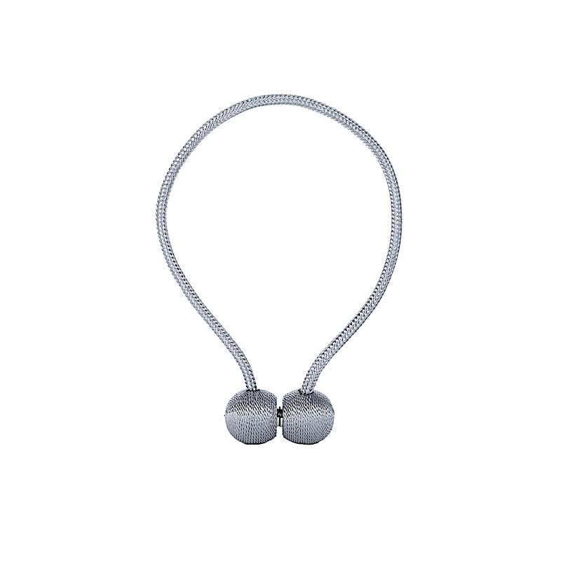 2 pcs Magnetic Curtain Tie Backs Metal Drapery Holdbacks CUR_TIE_001_SILV