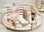 2 pcs Metal Round Mirror Serving Trays - Gold CHRG_TRAY006_SET_GOLD