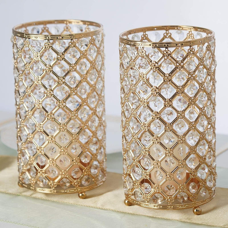 2 pcs Metallic Candle Holders Wedding Centerpieces