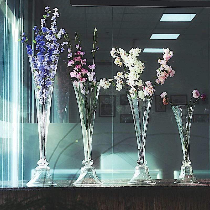 Clear Reversible Trumpet Glass Vases