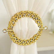 2 Plastic 7" Round Curtain Tie Backs with Acrylic Crystals Drapery Holdbacks