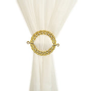 2 Plastic 7" Round Curtain Tie Backs with Acrylic Crystals Drapery Holdbacks
