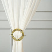 2 Plastic 7" Round Curtain Tie Backs with Acrylic Crystals Drapery Holdbacks
