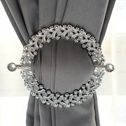 2 Plastic 7" Round Curtain Tie Backs with Acrylic Crystals Drapery Holdbacks