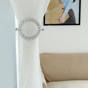 2 Plastic 7" Round Curtain Tie Backs with Acrylic Crystals Drapery Holdbacks