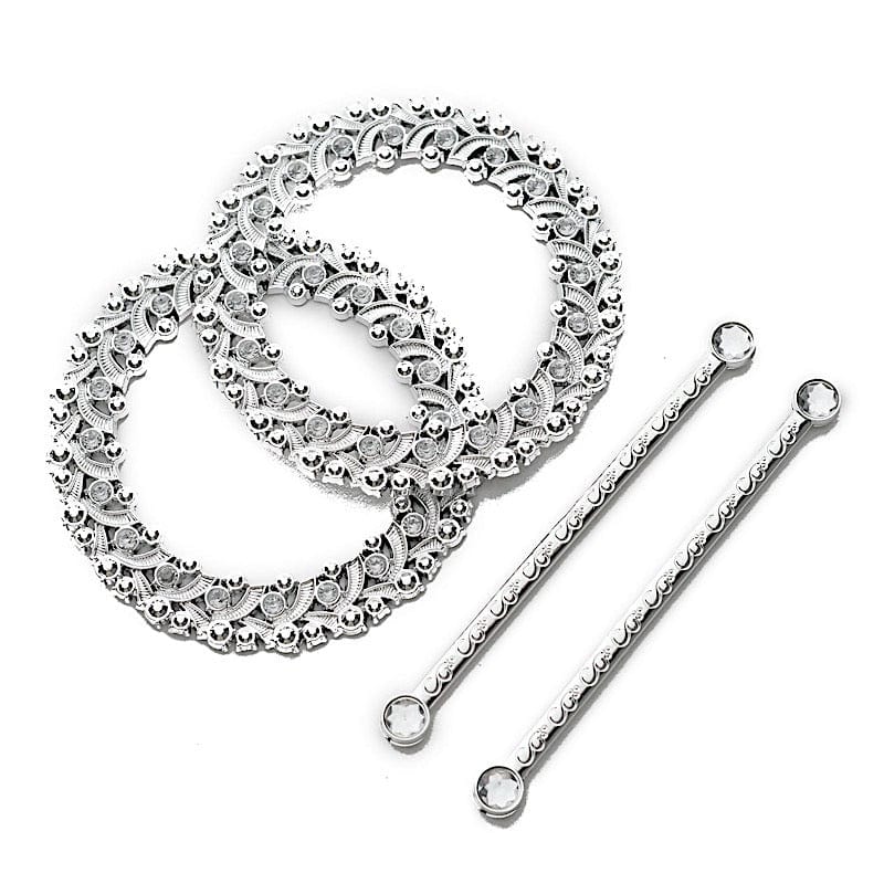 2 Plastic 7" Round Curtain Tie Backs with Acrylic Crystals Drapery Holdbacks