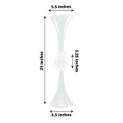 2 Plastic Reversible Trumpet Flower Vases Centerpieces with Crystals