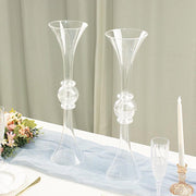 2 Plastic Reversible Trumpet Flower Vases Centerpieces with Crystals