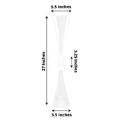 2 Plastic Reversible Trumpet Flower Vases Centerpieces with Crystals