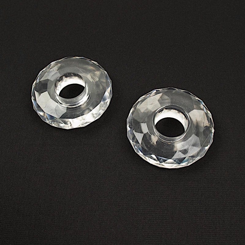 2 Plastic Reversible Trumpet Flower Vases Centerpieces with Crystals