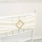 2" Rhinestone Diamond Metal Buckle Chair Decorations - Gold SASH_PIN_002_GOLD