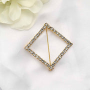 2" Rhinestone Diamond Metal Buckle Chair Decorations - Gold SASH_PIN_002_GOLD