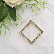 2" Rhinestone Diamond Metal Buckle Chair Decorations - Gold SASH_PIN_002_GOLD