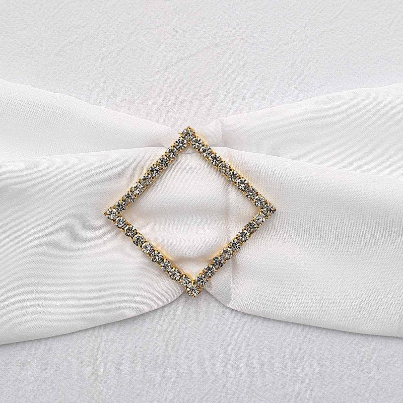 2" Rhinestone Diamond Metal Buckle Chair Decorations - Gold SASH_PIN_002_GOLD