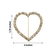 2" Rhinestone Heart Metal Buckle Chair Decorations - Gold SASH_PIN_003_GOLD