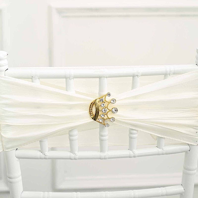 2" Rhinestone Metal Crown Buckle Chair Decorations