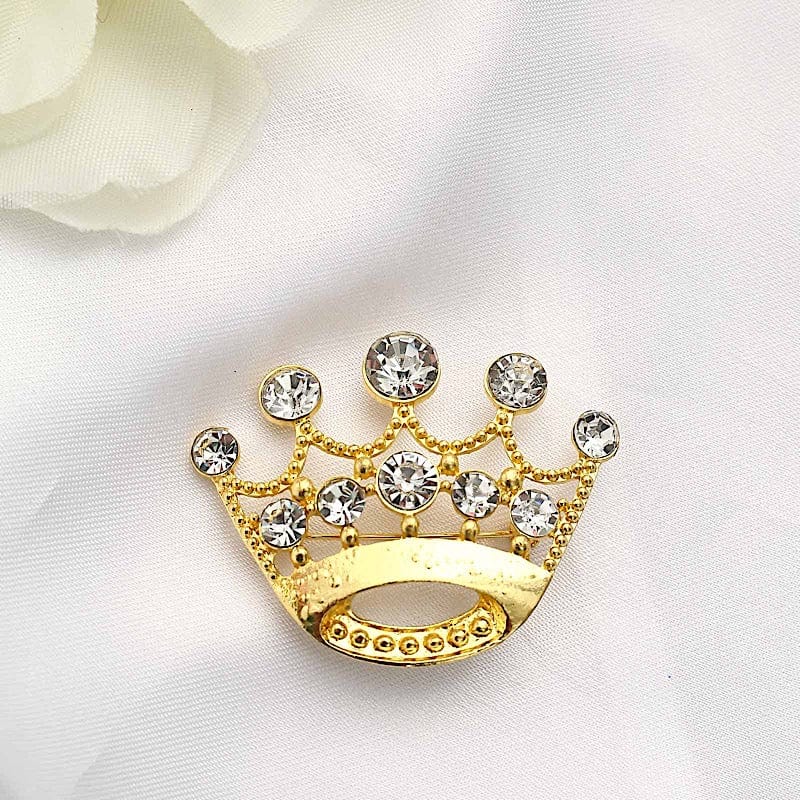 2" Rhinestone Metal Crown Buckle Chair Decorations