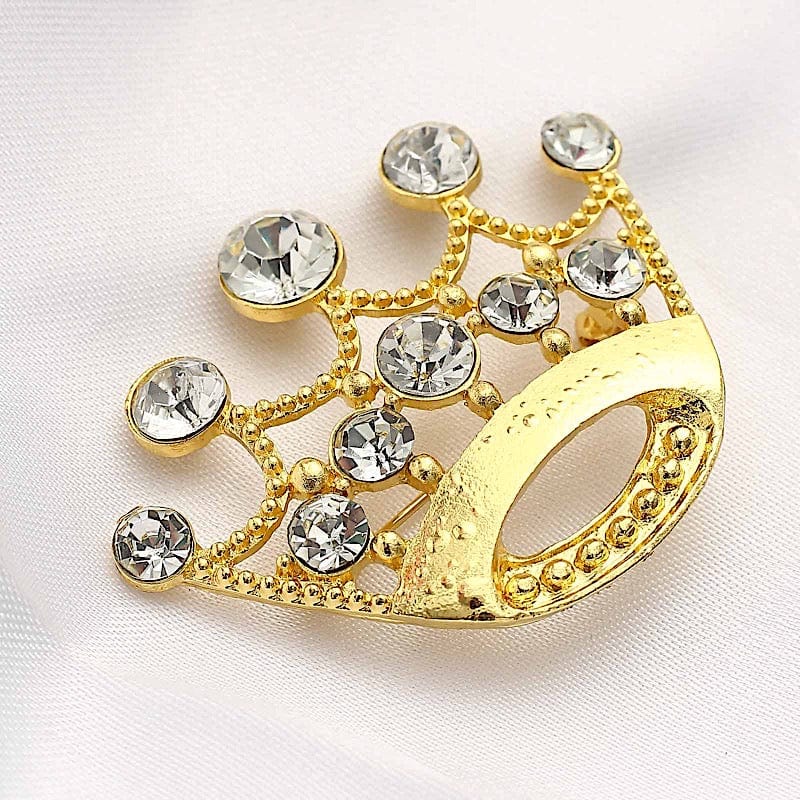 2" Rhinestone Metal Crown Buckle Chair Decorations