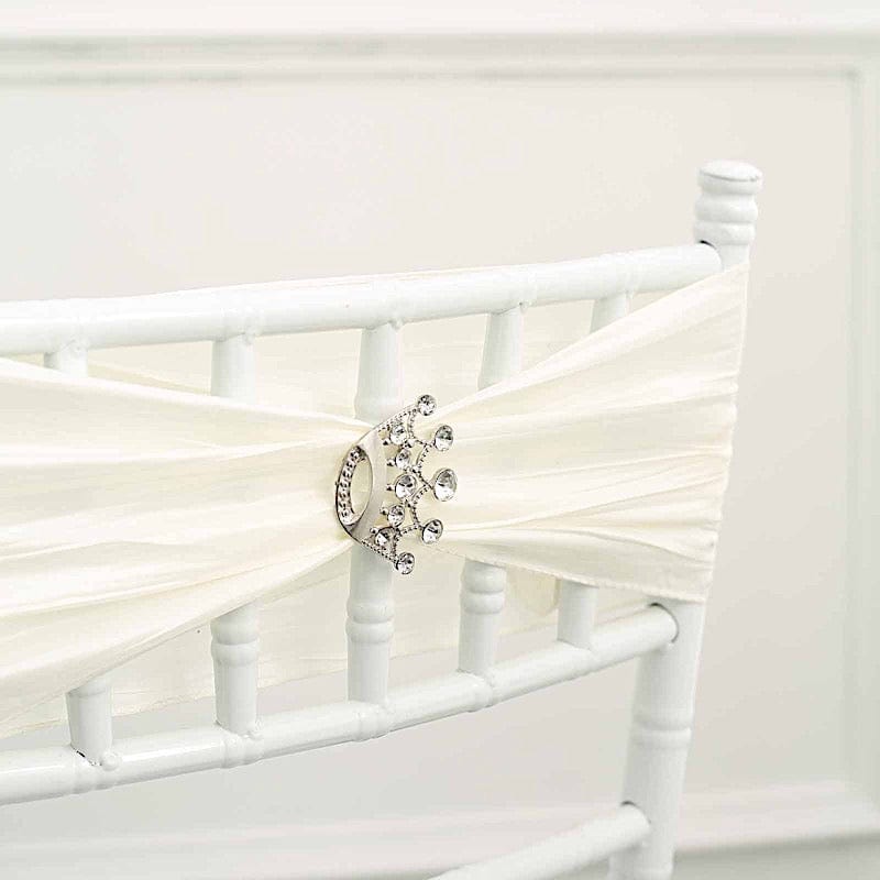 2" Rhinestone Metal Crown Buckle Chair Decorations