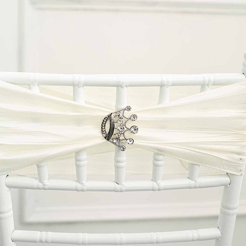 2" Rhinestone Metal Crown Buckle Chair Decorations