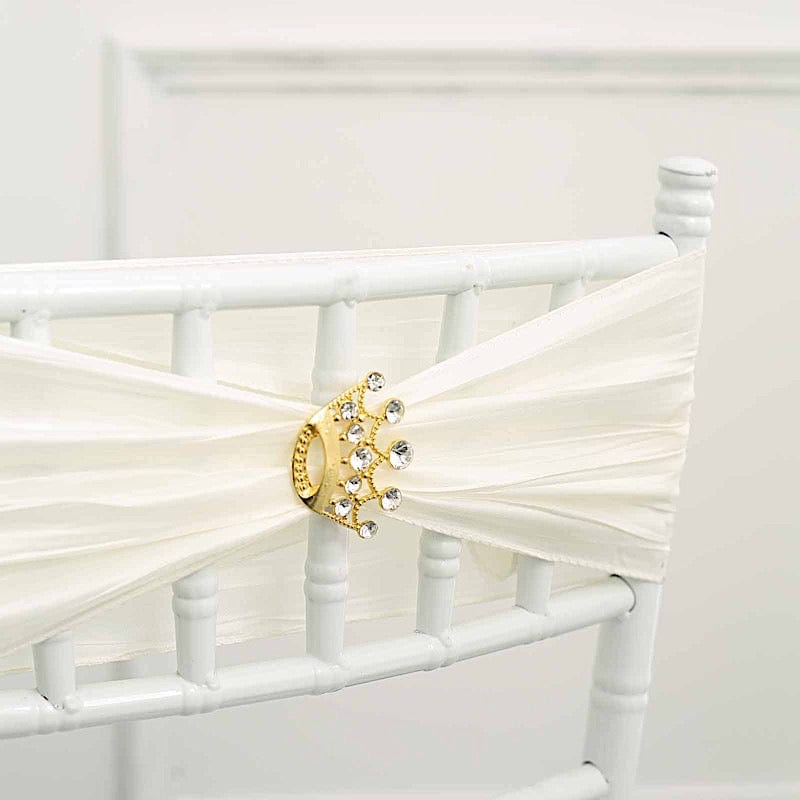 2" Rhinestone Metal Crown Buckle Chair Decorations