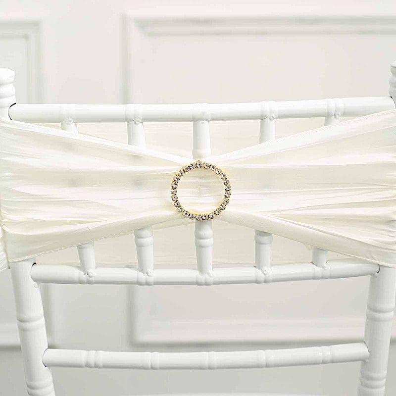 2" Rhinestone Round Metal Buckle Chair Decorations - Gold SASH_PIN_001_GOLD