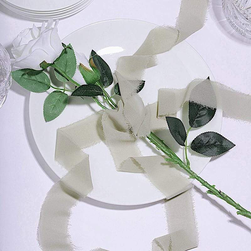 2 Rolls 1.5" x 6 yards Chiffon Ribbons with Frayed Edges