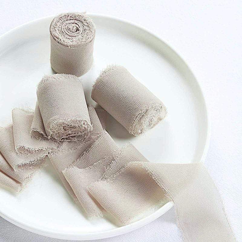 2 Rolls 1.5" x 6 yards Chiffon Ribbons with Frayed Edges