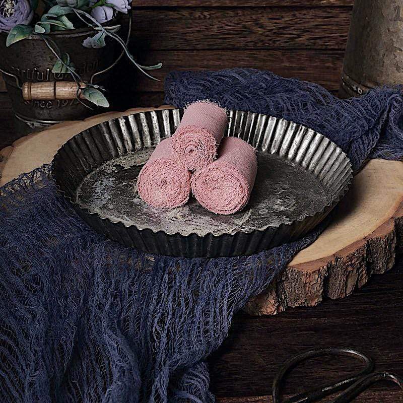 2 Rolls 1.5" x 6 yards Chiffon Ribbons with Frayed Edges