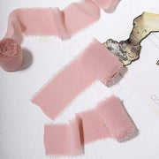 2 Rolls 1.5" x 6 yards Chiffon Ribbons with Frayed Edges