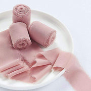 2 Rolls 1.5" x 6 yards Chiffon Ribbons with Frayed Edges