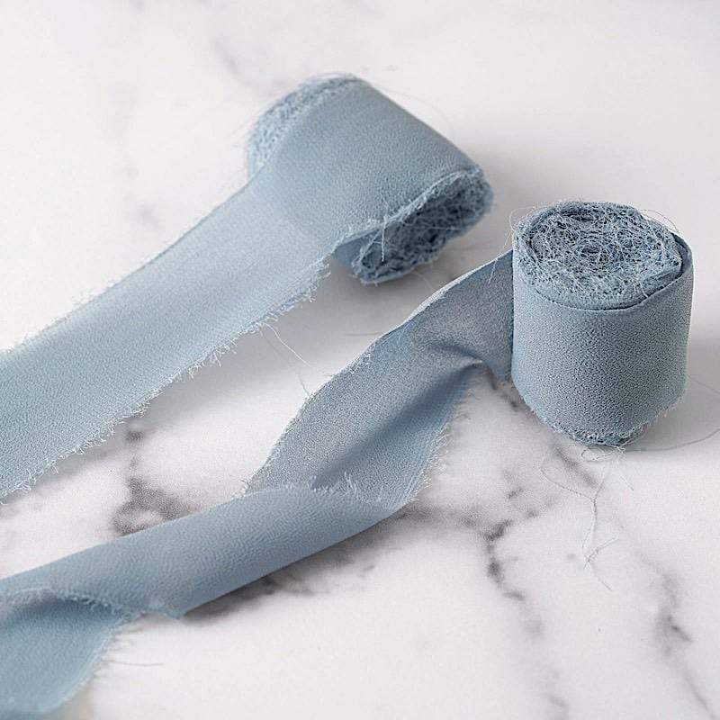 2 Rolls 1.5" x 6 yards Chiffon Ribbons with Frayed Edges