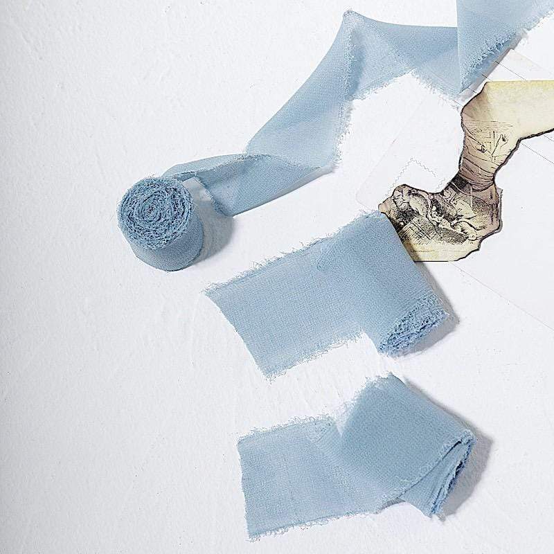 2 Rolls 1.5" x 6 yards Chiffon Ribbons with Frayed Edges
